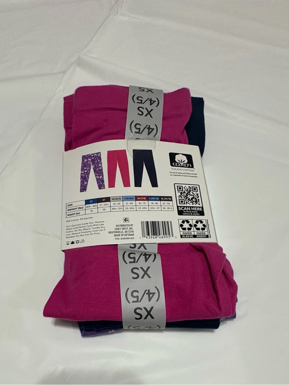 Member's Mark Girls 3-Pack Leggings - Purple Mushroom Print & Pink